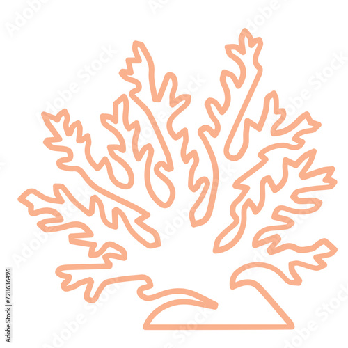 coral sea line icon set 