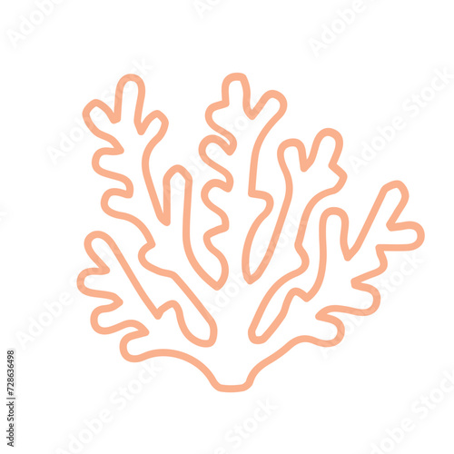 coral sea line icon set 