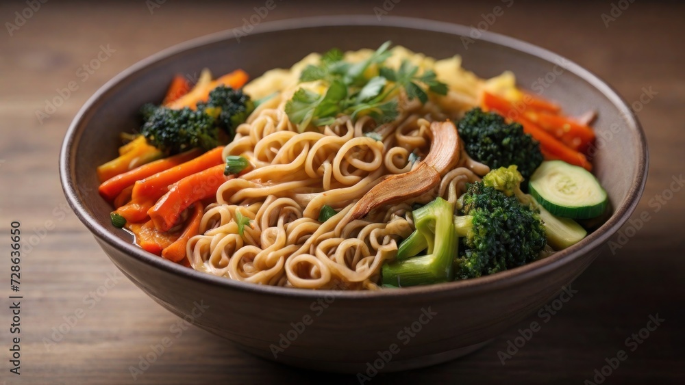 noodles and vegetables in a bowl noodles and vegetables in a bowl