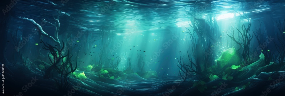 An Underwater Dreamscape With Abstract, Background Image, Background For Banner, HD