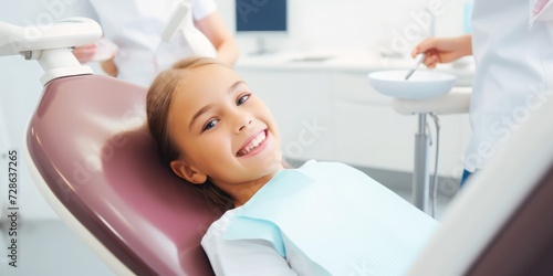 Children's dentistry for healthy teeth and beautiful smile at dentist