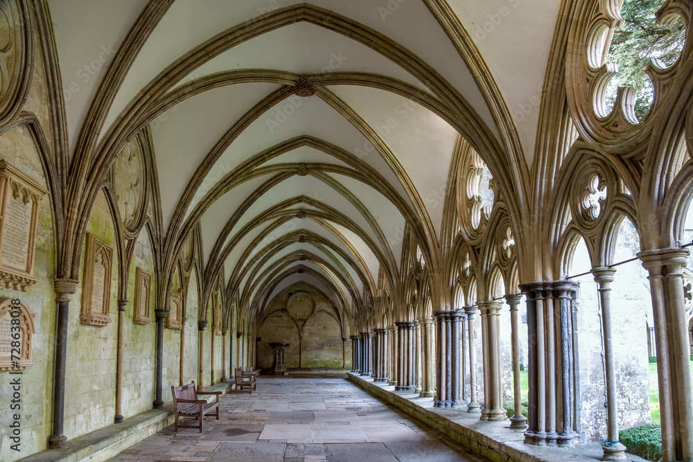 cloisters at salisbury cathedral wiltshire england