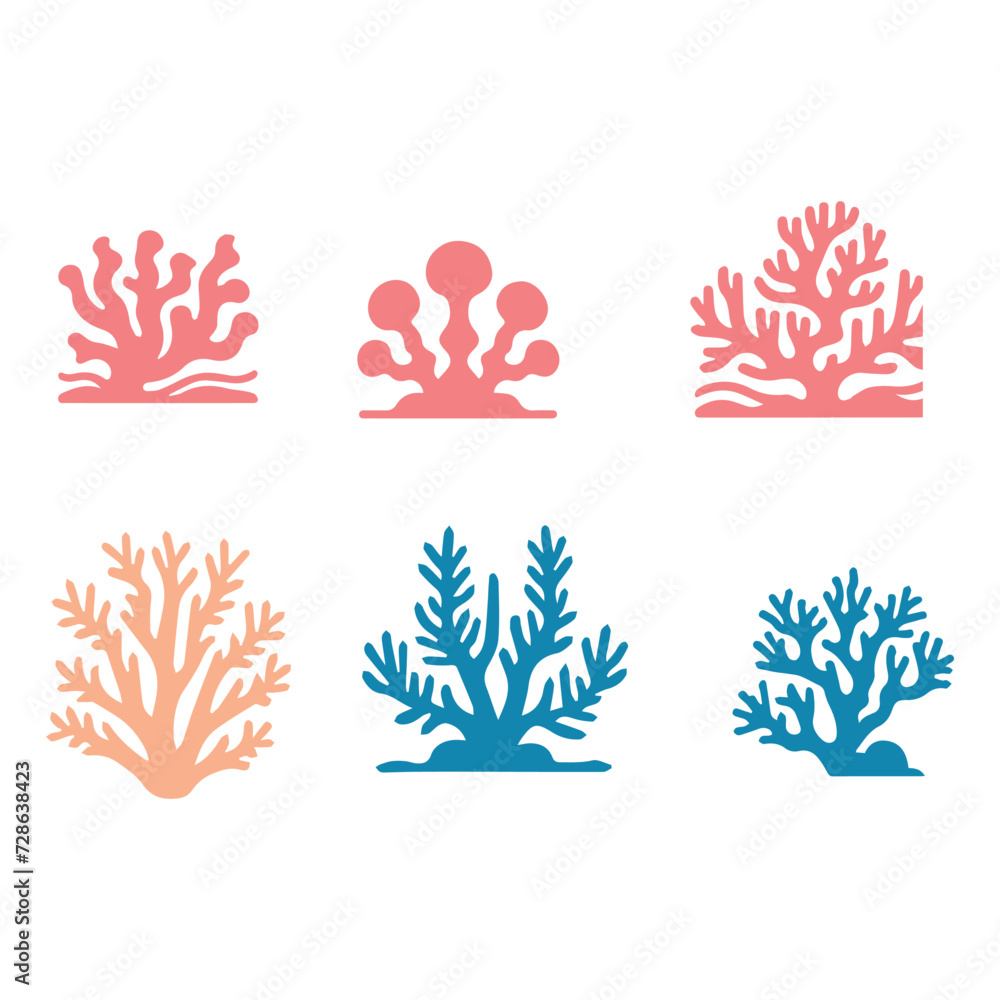 bundle coral sea icon set design bundle coral sea icon set design