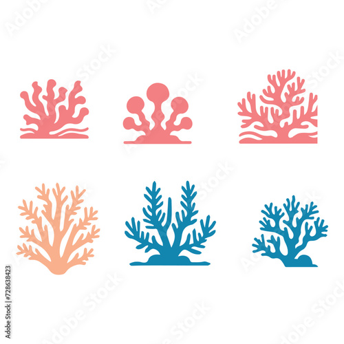 bundle coral sea icon set design