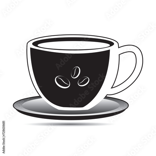 Coffee cup icon. coffee cup  plate vector  logo  symbol. Tea cup Vector illustration.