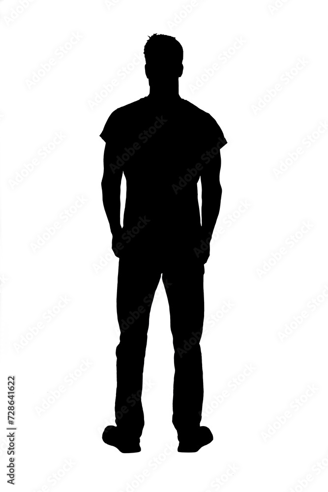rear view silhouette of a standing man