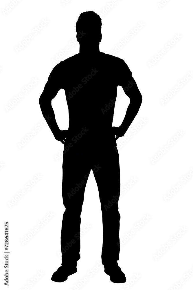 front view silhouette of a standing man front view silhouette of a standing man