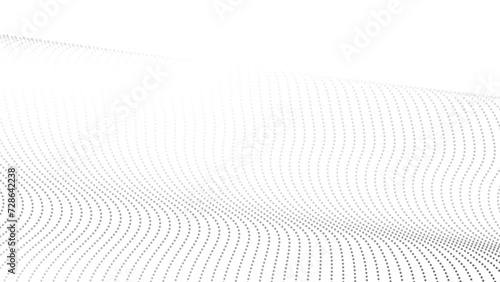 Halftone flowing wavy gradient dots shape isolated on transparent background. Abstract halftone flowing wavy gradient dots shape isolated on transparent background. Digital future technology concept, 