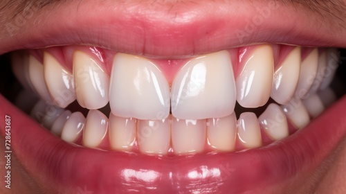 The artless dental hygienist cleaned the patient's teeth with a smile, macro photography, Classicism, 