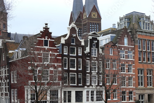 Amsterdam Korte Prinsengracht Traditional House Facades View, Netherlands photo