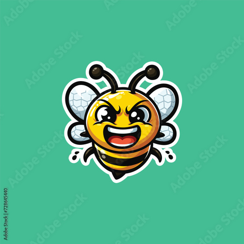 ANGRY BEE MASCOT ILLUSTRATION VECTOR