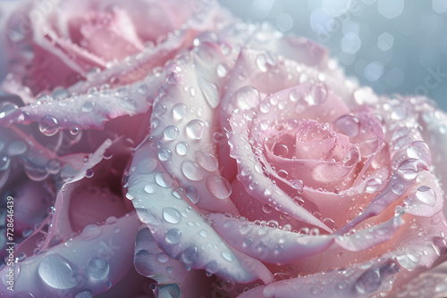 Nature s Jewels  Rose Petals Bedazzled with Dewdrops