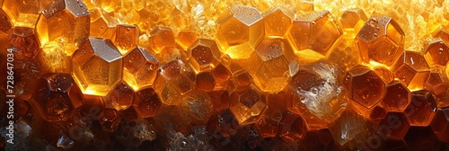 Glistening Fresh Raw Honeycomb Texture, Background Image, Background For Banner, HD