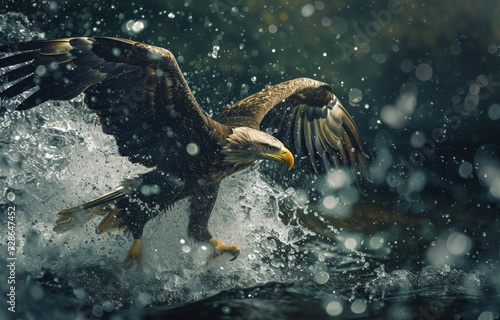 bald eagle leaping from water © Kien