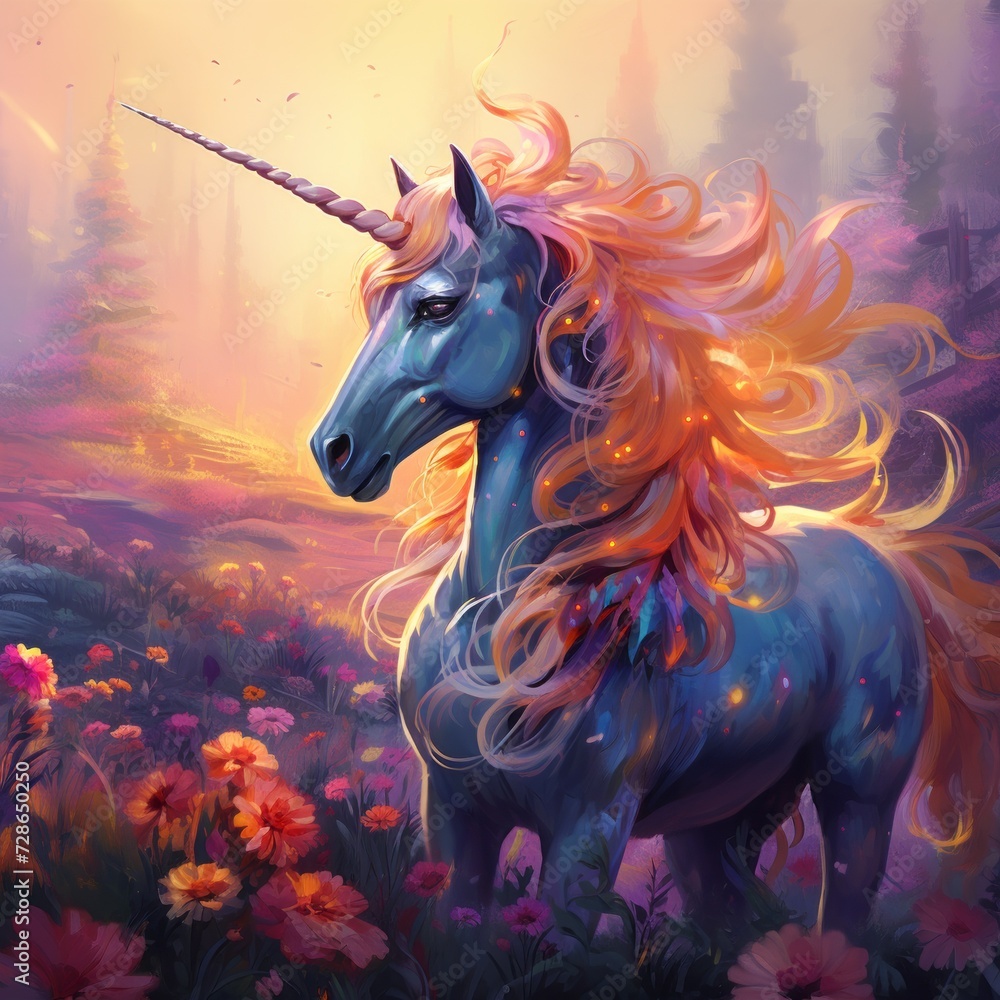 Magical unicorn pegasus illustration artwork