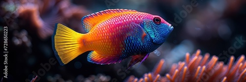 High-Resolution Vibrant Tropical Fish Skin, Background Image, Background For Banner, HD
