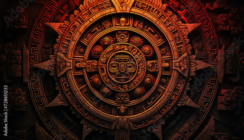 The ancient Mayan calendar in Mexico photo