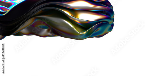 Fluid design twisted shapes holographic 3D abstract background iridescent wallpaper photo