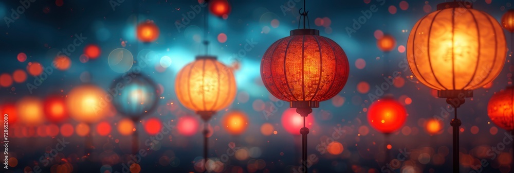 Luminous Vibrant Street Festival Lanterns, Background Image, Background For Banner, HD Luminous Vibrant Street Festival Lanterns, Background Image, Background For Banner, HD