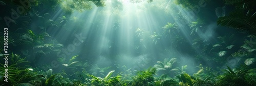 Lush Dense Green Jungle Canopy From Above, Background Image, Background For Banner, HD