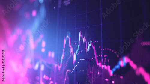 stock market virtual holographic background, Finance Stock Chart , Forex and Trading Graph hologram virtual reality. Stock market virtual hologram of statistics.