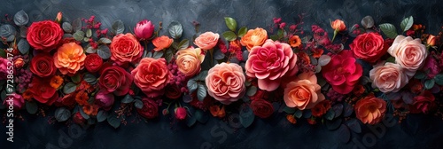 Lush Vibrant Blooming Rose Bush Texture, Background Image, Background For Banner, HD