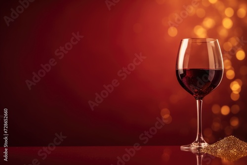 colorful background a glass of red wine stands on the table