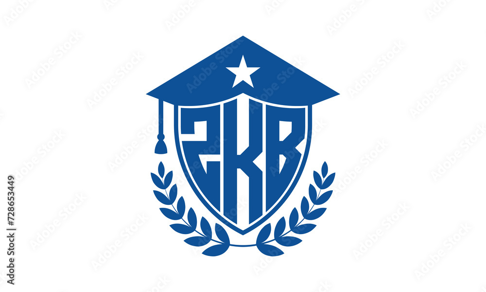 ZKB three letter iconic academic logo design vector template. monogram, abstract, school, college, university, graduation cap symbol logo, shield, model, institute, educational, coaching canter, tech ZKB three letter iconic academic logo design vector template. monogram, abstract, school, college, university, graduation cap symbol logo, shield, model, institute, educational, coaching canter, tech