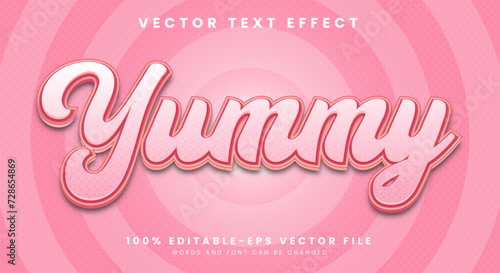 Yummy food 3d editable text effect template