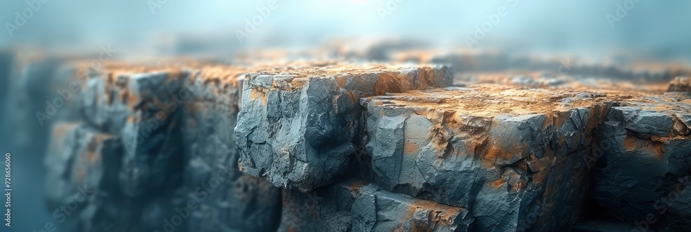 Rough Natural Jagged Rock Cliff Face, Background Image, Background For Banner, HD