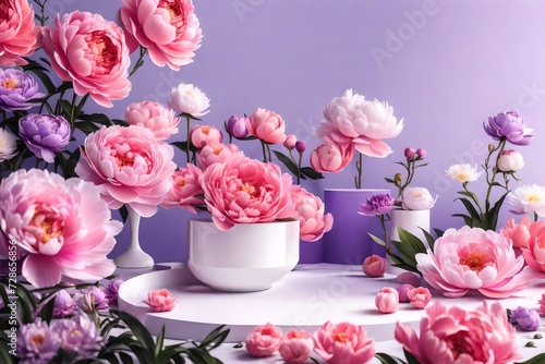 Podium with flowers