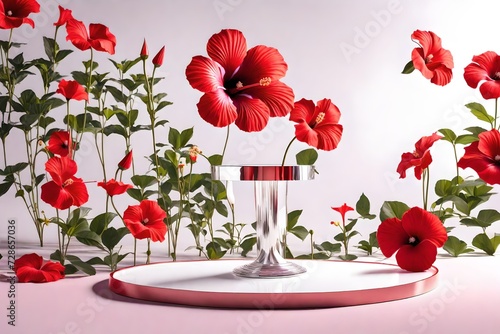 Podium with flowers