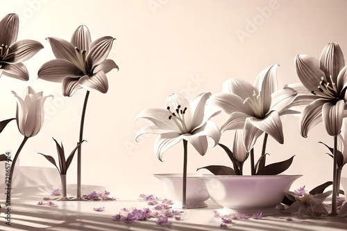 Podium with flowers