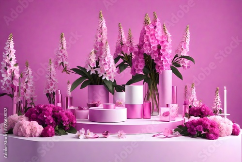 Podium with flowers