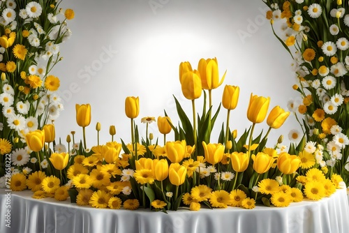 Podium with flowers