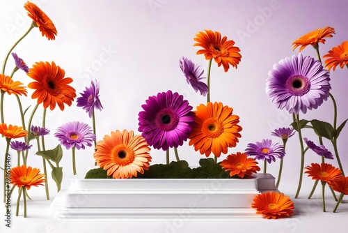 Podium with flowers