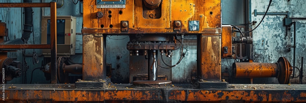 Hydraulic press in an industrial factory