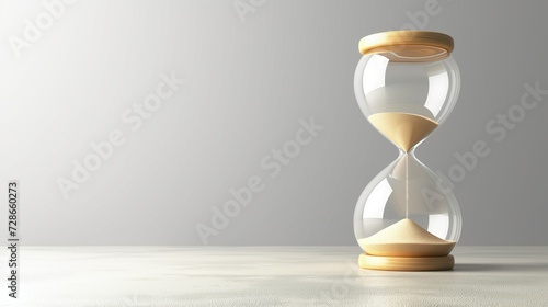 Hourglass on a white background with an empty copy space