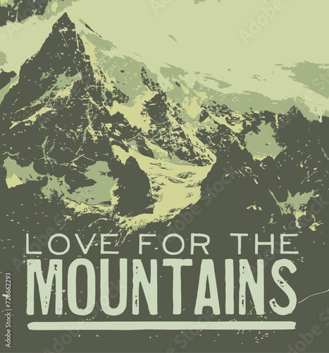 Camping mountain poster vector art