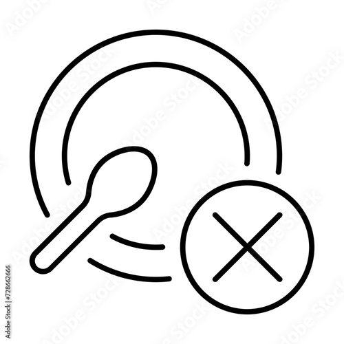 Islamic fasting icon with thin line style