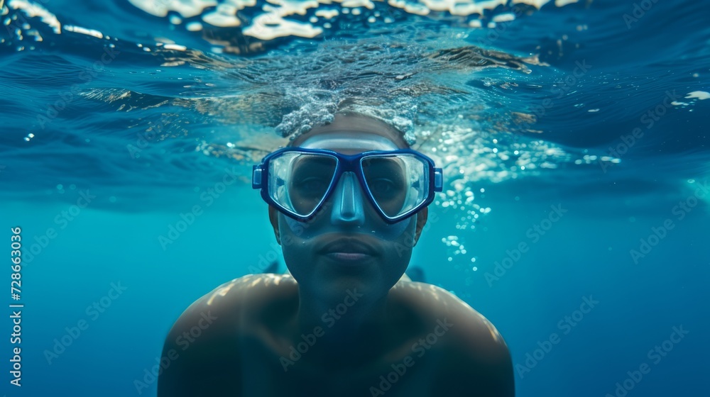 Underwater View of a Person Swimming