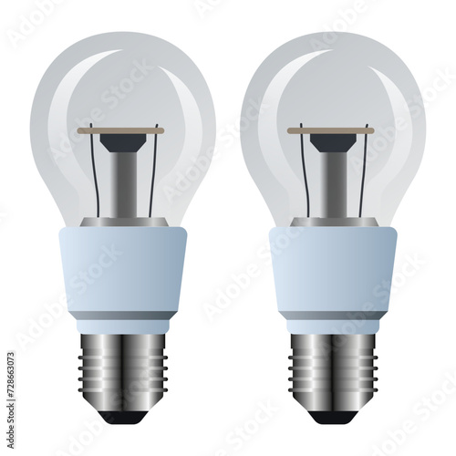 Set de bombillos, diferentes tipos de bombillos, lamparas de luz, bombillas en diferentes estilos, foco de luz, ilustración de bombillo