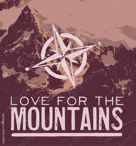 Camping mountain poster vector art (ID: 728663818)