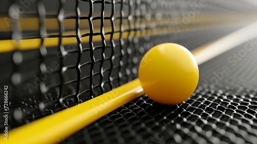 Realistic abstract 3d rendering of a ping pong played with yellow and black tones, message icons