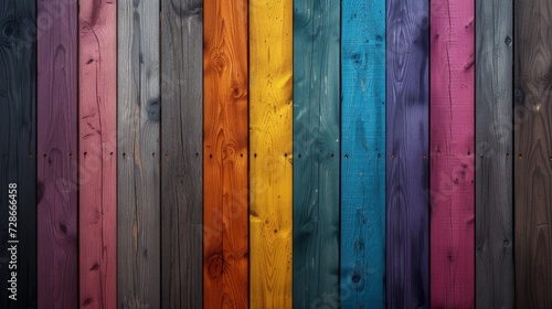 Colorful wooden background with a vertical set of wooden elements, web banner, background graphics.