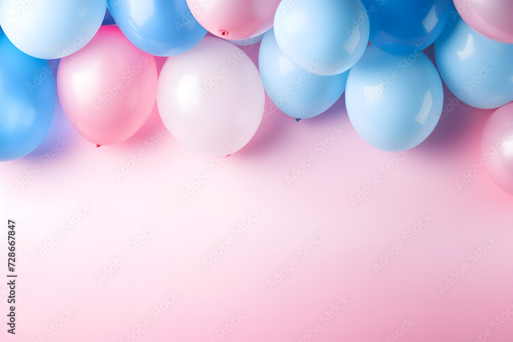 Colorful Gender Surprise: Room with Pink and Blue Balloons