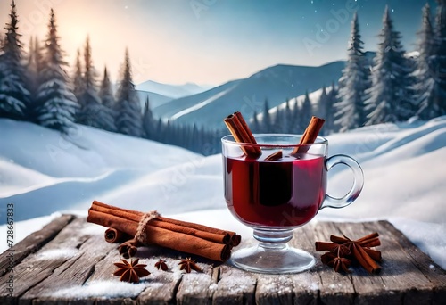 mulled wine in the glass
