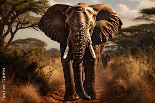 Majestic Elephant in the Savanna 