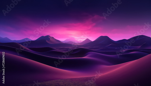 abstract modern minimal neon background in empty desert.