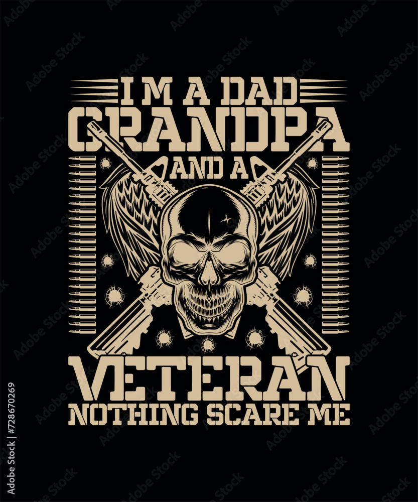 Fototapeta premium Veteran T-shirt Design